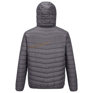 Veste matelassée pour hommes avec capuche Manteau d'hiver léger et compressible avec tissu résistant à l'eau et fermeture éclair Garage Bulk Custom - Product Image 4