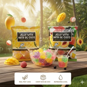 Gelatina con Sabor a Frutas con Nata De Coco, Sabores a Mango y Frutas Tropicales, 8 Piezas, Envase Mini de 32g - Product Image 4