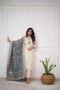 2024 New Indian Women's 3-Piece Embroidered Kurti <b>Dress</b> Hot Selling Party Wear Made of <b>Viscose</b> Balaji Exports Wholesale Price - Product Image 2