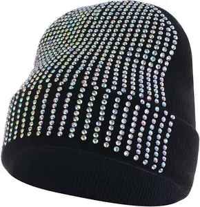 Gorro de Invierno Suave para Niños, Tejido con Encaje de Diamantes de Imitación, Bordado a Mano, Estilo Urbano Informal, 100% Algodón - Product Image 2