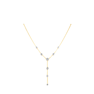 Collar de Oro Amarillo Sólido de 14K con Diamante Cultivado en Laboratorio de 2.24 Quilates, Corte Brillante, Certificado IGI, con Engaste de Lujo en Forma de Y para Mujer - Product Image 4