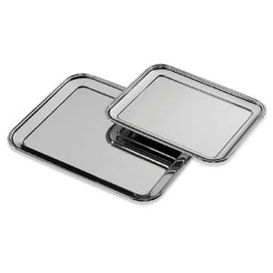 Bandeja de servicio decorativa de acero brillante rectangular de metal hecha de acero inoxidable de alta calidad para la decoración del hogar y el hotel - Product Image 5