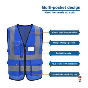 Chalecos DE SEGURIDAD reflectantes OEM para hombres Ropa de trabajo de construcción con múltiples bolsillos Chaleco de seguridad - Product Image 3