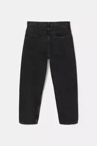 Men's Vintage Loose Fit Baggy Straight Denim Pants Lightweight Soft Wide Leg <b>Jeans</b> Stonewashed Solid <b>Elastic</b> Drawstring <b>Waist</b> - Product Image 5