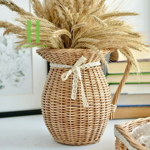 Nuevo florero de urna de bambú Natural decoración del hogar macetas estilo bohemio ecológico 3-6L bajo MOQ tamaño personalizado Vietnam - Product Image 2