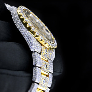 Superventas cuadrado antiguo Alto cuarzo diamante reloj estilo Hip Hop Iced VVS claridad Moissanite Diamante tachonado acero inoxidable - Product Image 4