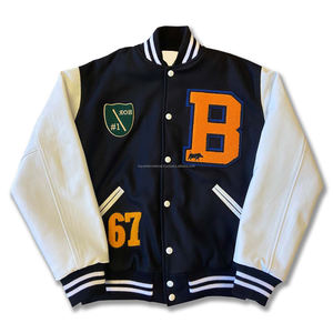 Custom Chenille Embroidery <b>Patches</b> 100 % Wool <b>Body</b> Leather Sleeves Men Women Varsity Jacket - Product Image 2