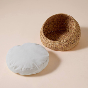 Handmade <b>pet</b> bed with <b>pillow</b> sustainable water hyacinth basket beds weave baskets for <b>pets</b> - Product Image 5