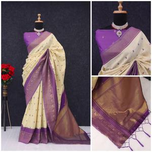 Impresionante Sari de Seda Étnico de Diseño Indio, Última Moda Tradicional Exclusiva, Elegante para Fiestas, Ropa de Novia, Tendencia para Mujeres - Product Image 3