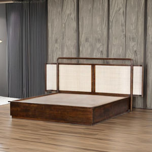 Handmade Full Size Solid Mango Wood Modern Storage <b>Bed</b> Durable Design Eco-Friendly Customizable Size for Luxury Bedroom Home - Product Image 4