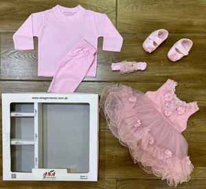 ชุดเดรสผ้าฝ้ายพร้อมที่คาดผมสำหรับเด็กผู้หญิงชุดปาร์ตี้แฟนซีสไตล์ใหม่2024 - Product Image 1