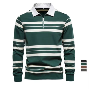 Polo de manga larga a precio barato OEM hecho a medida para hombre, transpirable y cómodo - Product Image 2