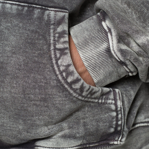 Sweat à capuche pour homme en coton mélangé de haute qualité, lavage à l'acide, uni, hiver, logo personnalisé, design léger, séchage rapide - Product Image 6