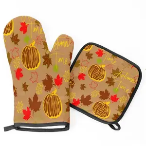 Hot selling quilted fabric mitts Style Microwave Oven Anti scald Kitchen Baking Thick Heat Resistant Insulated Oven mitts