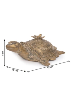 Figurine de tortue en art Dokra, objet décoratif en laiton doré, décoration d'intérieur, style moderne, décoratif - Product Image 6