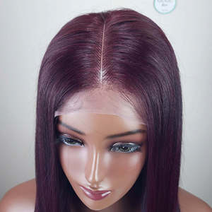 PERRUQUE DE CHEVEUX HUMAINS OMBRE BORDEAUX-DROITE OSSEUSE-PERRUQUE LACE HD TRANSPARENTE | GUGU HAIR - Product Image 4