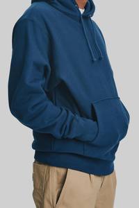 Pull à capuche d'hiver personnalisé de gros, poche avant, logo, couleur unie, polyester/coton, haute qualité pour unisexe - Product Image 3