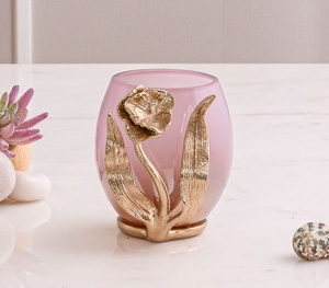 Ensemble d'accessoires de salle de bain design serpent de luxe avec plateau élégant distributeur de savon violet et or pot gobelet et plat - Product Image 6