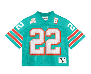 Custom <b>Cropped</b> Boxy Streetwear American Football Jersey Embroidered Logo Short Plus Size Patchwork Sublimation Mesh Streetwear - Product Image 1