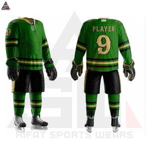 Bonne qualité Sports d'équipe Sublimation Hockey sur glace uniformes ensembles surdimensionné tenue décontracté Sport 100% Polyester sans couture séchage rapide - Product Image 5