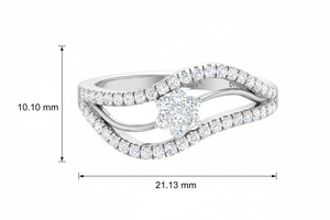 Women's 14K <b>Gold</b> & Natural Elegant Sparkling Floral <b>Gold</b> Diamond Ring - Product Image 2