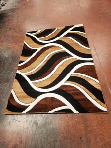 Tapis géométrique Adiva 46 pouces en polyester tissé jacquard, lavable, avec envers en coton et support antidérapant en caoutchouc, fabriqué à la machine pour la maison - Product Image 6