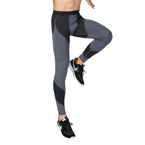 Color Block Patchwork Men Leggings Men's Compression Design with Sweat-Wicking and High Elastic Features - Product Image 4