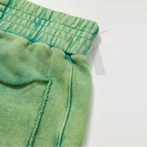 Short 100% coton personnalisé délavé à l'acide fermeture à la taille élastique haute performance tissus durables évacuant l'humidité vintage - Product Image 4