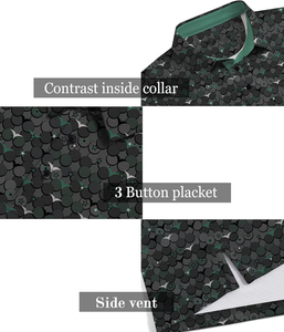 Vêtements de golf pour hommes, tricot écologique, logo personnalisé imprimé, broderie de haute qualité, manches courtes, polyester/coton - Product Image 3