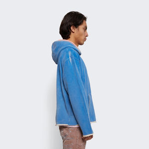 Sweat-shirt à capuche vintage lourd à épaules tombantes pour homme, coton délavé à l'acide, thermique d'hiver, motif uni, meilleur prix - Product Image 2