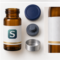 Flacons professionnels en verre ambré avec étiquettes personnalisées pour le stockage organisé des échantillons, étui de protection et ensemble de mousse