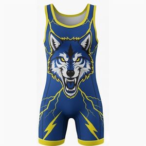 ชุดมวยปล้ำผ้าสเตรชระบายอากาศสำหรับผู้ชาย แบบไม่มีสายรัด ติดกระดุมแบบสแนป ผลิตในปากีสถาน สีและโลโก้ตามสั่ง - Product Image 5