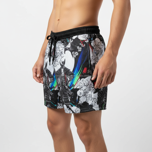 Pantalones Cortos de Malla para Hombre al por Mayor, Transpirables, OEM, con Estampado de Guerrero Samurái, Arte de la Cultura Japonesa, Pantalones Cortos de Hip Hop de Verano - Product Image 3