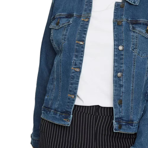 Chaqueta Vaquera de Mezclilla de Gran Tamaño con Hombros Caídos y Diseño Urbano para Mujer, Último Modelo, Color Combinado Ajustable, Fabricación OEM - Product Image 5