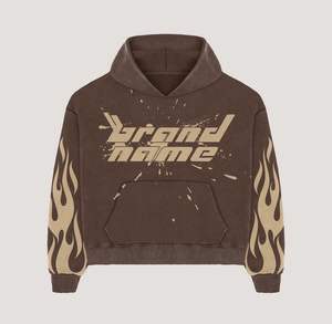 Streetwear survêtement unisexe à capuche personnalisé respirant et pantalon évasé empilé Streetwear vente en gros nouveau design personnalisé sérigraphié - Product Image 4