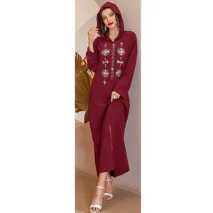 Solid Color Long Sleeve By Kaftan Islamic Womens Muslim Maxi Dress New Model Abaya Dubai