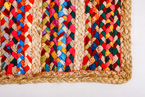 Set de table en jute tressée et coton recyclé 40 x 60 cm, vaisselle écologique, vente en gros, export, naturel - Product Image 5