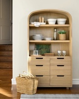 Armoire de cuisine en bois de haute qualité Design moderne et élégant finition de couleur naturelle pour armoire de cuisine d'hôtel à domicile