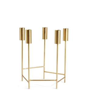 Premium Quality Metal Handmade 5-Arm Candelabra Indoor Outdoor Wedding Center <b>Candle</b> Holder for Decoration Square Shape Tray - Product Image 3