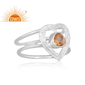 Meilleure vente bague en argent sterling fin avec citrine naturelle et pierres précieuses fendue fabricant de bijoux personnalisés - Product Image 4