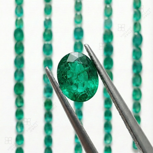 Esmeraldas Zambianas Naturales de 7×5 mm, Piedras de Esmeralda Verdes Ovaladas Genuinas para la Fabricación de Joyas, Piedras Preciosas Sueltas 100% Naturales - Product Image 3