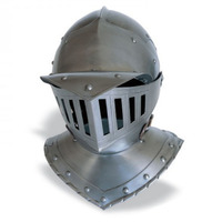 Casco de Caballero Medieval - Armadura de Hierro/Acero Suave Calibre 18 Estilo Película/TV Coleccionable de Arte Armadura Medieval para Recreación Histórica