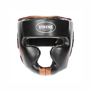 Customize XTREME BOXING Black Boxing Headgear MMA Training Kickboxing Sparring Karate Taekwondo