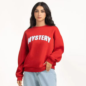 High Quality Custom Heavyweight Cotton Fleece <b>Sweatshirt</b> for Women Embroidered Drop Shoulder Oversized Mock Neck <b>Sweatshirt</b> - Product Image 1