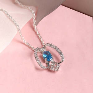 Collar con Colgante Clásico Stella de CLARA, Plata de Ley 925, Diseño de Copo de Nieve con Circonita, Oro Rosa de 18K, para Compromiso - Product Image 2