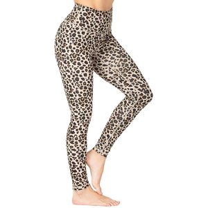 Leggings Deportivos de Cintura Alta para Mujer, con Estampado Digital de Leopardo, Efecto Levanta Glúteos, Cintura Cruzada, para Gimnasio, Fitness, Uso Diario - Product Image 1