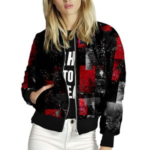 Blousons Bomber pour Filles en Polyester Satin Bleu Personnalisés de Haute Qualité, Taille XL, Respirants, Teints Uni, Métalliques, Haute Technologie, Lettres - Product Image 5
