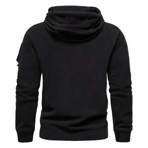 2025 mode homme vêtements 5XL grande taille couleur unie polaire sweat à capuche zippé avec poches 100% coton Baggy sweat pour hommes - Product Image 6
