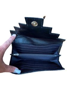 Artisan-Crafted Cowhide & Leather Clutch Bohemian Hand-Tooled <b>Bag</b> with Zipper for Women All-Season Style - Product Image 2