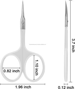 Ciseaux à cuticules russes de précision, manucure, sourcils, peau sèche, acier inoxydable, lame extra fine courbée, ciseaux à ongles, logo - Product Image 6